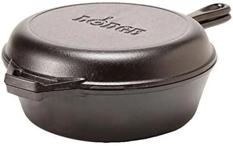 Lodge Cast Iron Combo Cooker, PFAS-Free 2-in-1 3.2 Quart Deep Pot and 10.25 Inch Skillet Set - Image 4