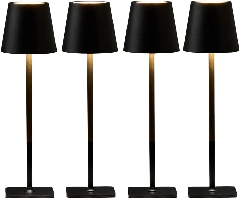 4 Pack Gold Led Cordless Table Lamps-Rechargeable Lamp Set of 4 - Image 8