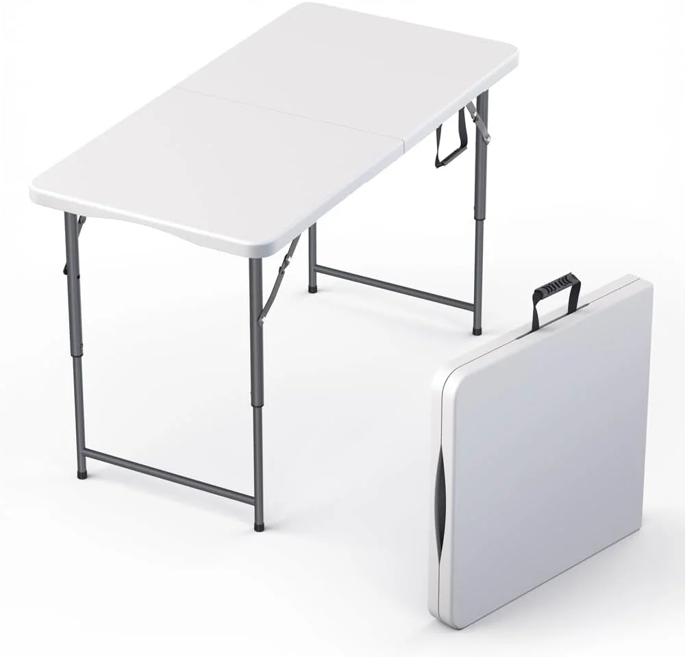 Our Modern Space 8 Feet Foldable Table with Built in Handle & Steel Legs, Heavy Duty Portable - Image 8