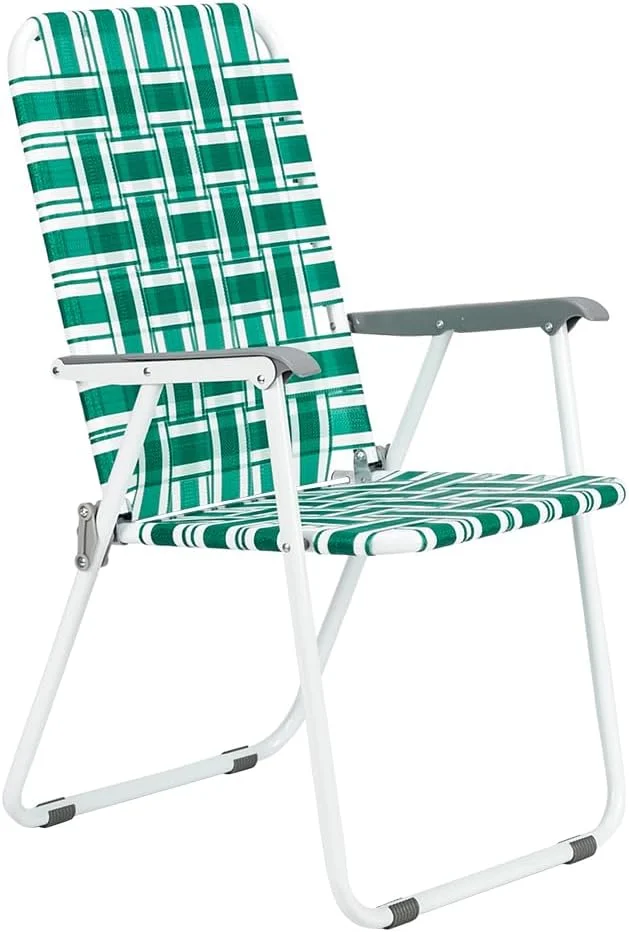 VINGLI Patio Lawn Webbed Folding Chairs Set of 2, Outdoor Beach Portable Lawn Chair Camping Chair Beach Chair for Yard - Image 7