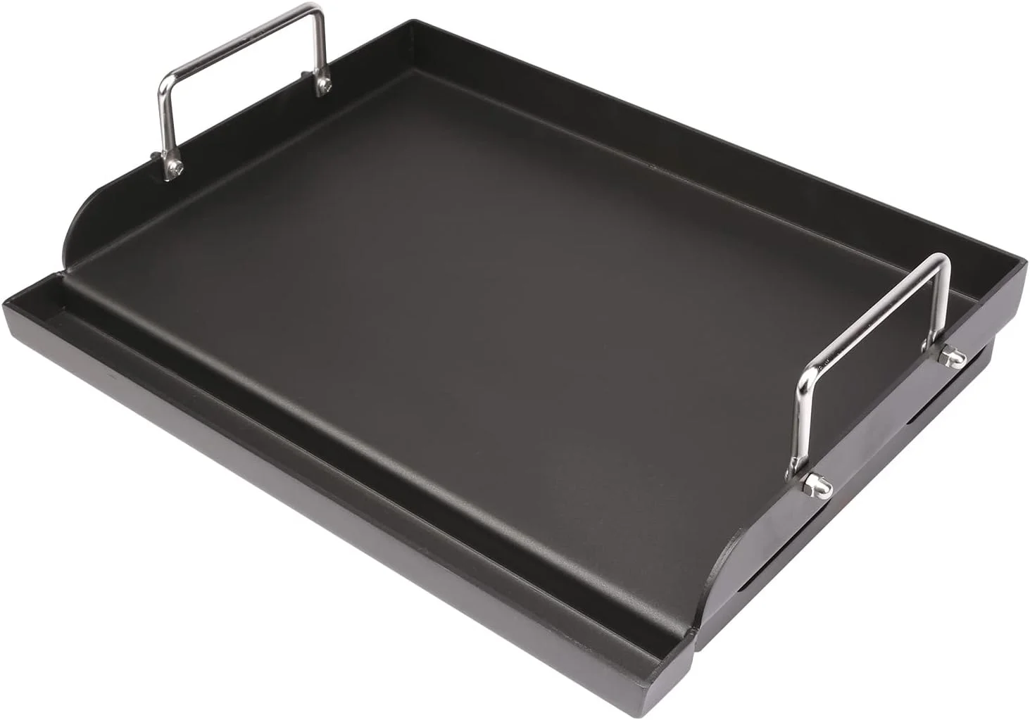 Utheer 25 x 16 Pre-Seasoned Nonstick Cast Iron Griddle for Gas & Charcoal Grills, Universal Flat Top with Grease Groove