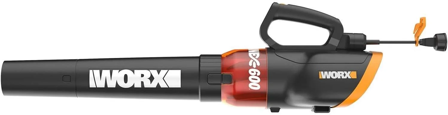 WORX 12 Amp Electric Leaf Blower, Turbine Blower for Lawn Care with 600 CFM & 2 Speed Control, Corded, WG520 - Image 6