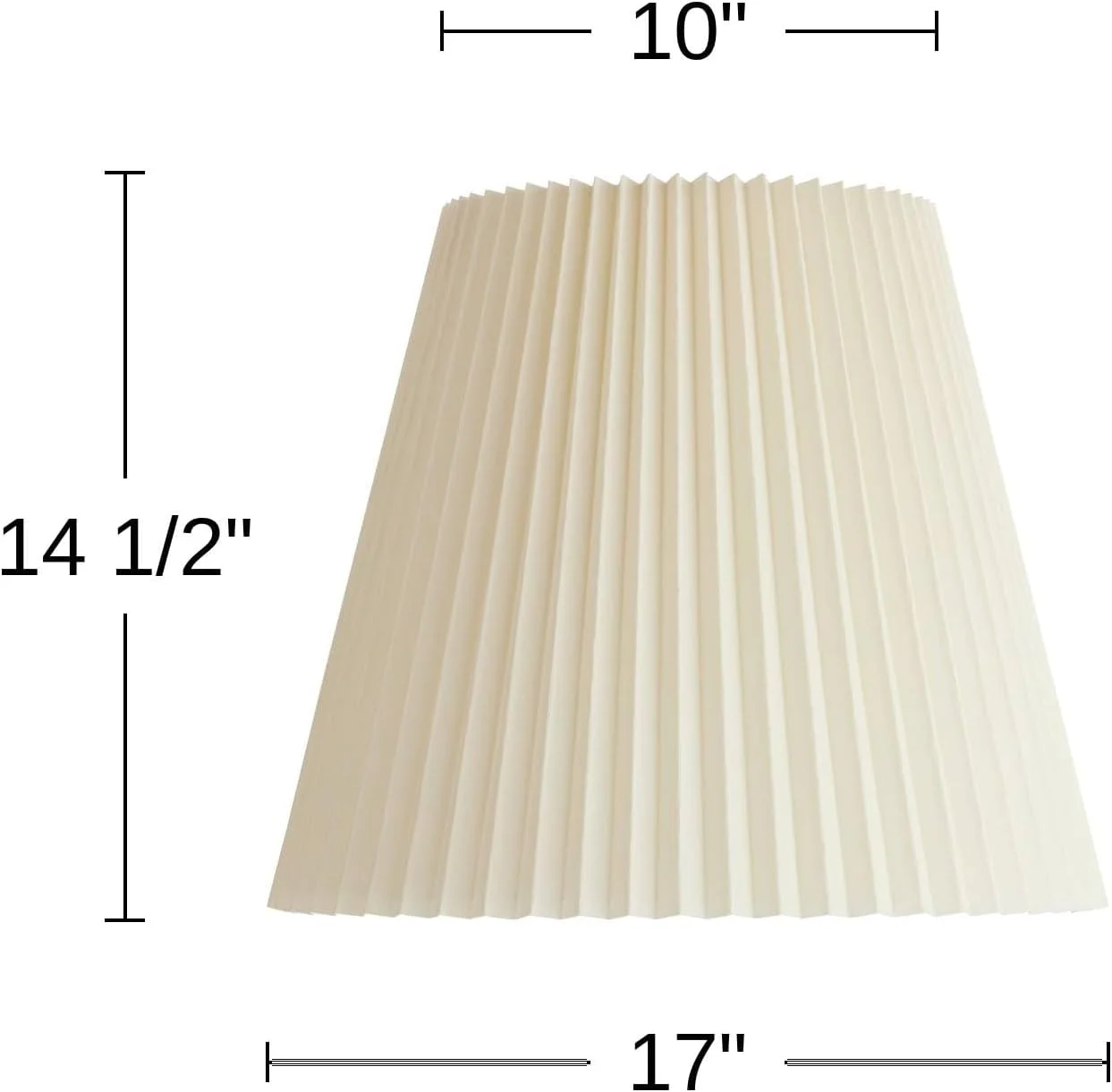 10 Top x 17 Bottom x 14 1/2 High x 14 3/4 Slant Lamp Shade (Pre-Assembled) Replacement Large Ivory White Bell Round - Image 4