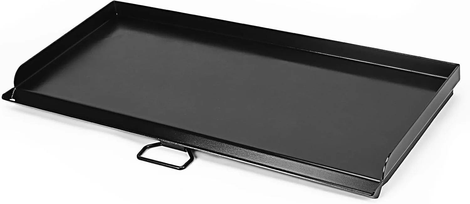 Utheer 25 x 16 Pre-Seasoned Nonstick Cast Iron Griddle for Gas & Charcoal Grills, Universal Flat Top with Grease Groove - Image 13