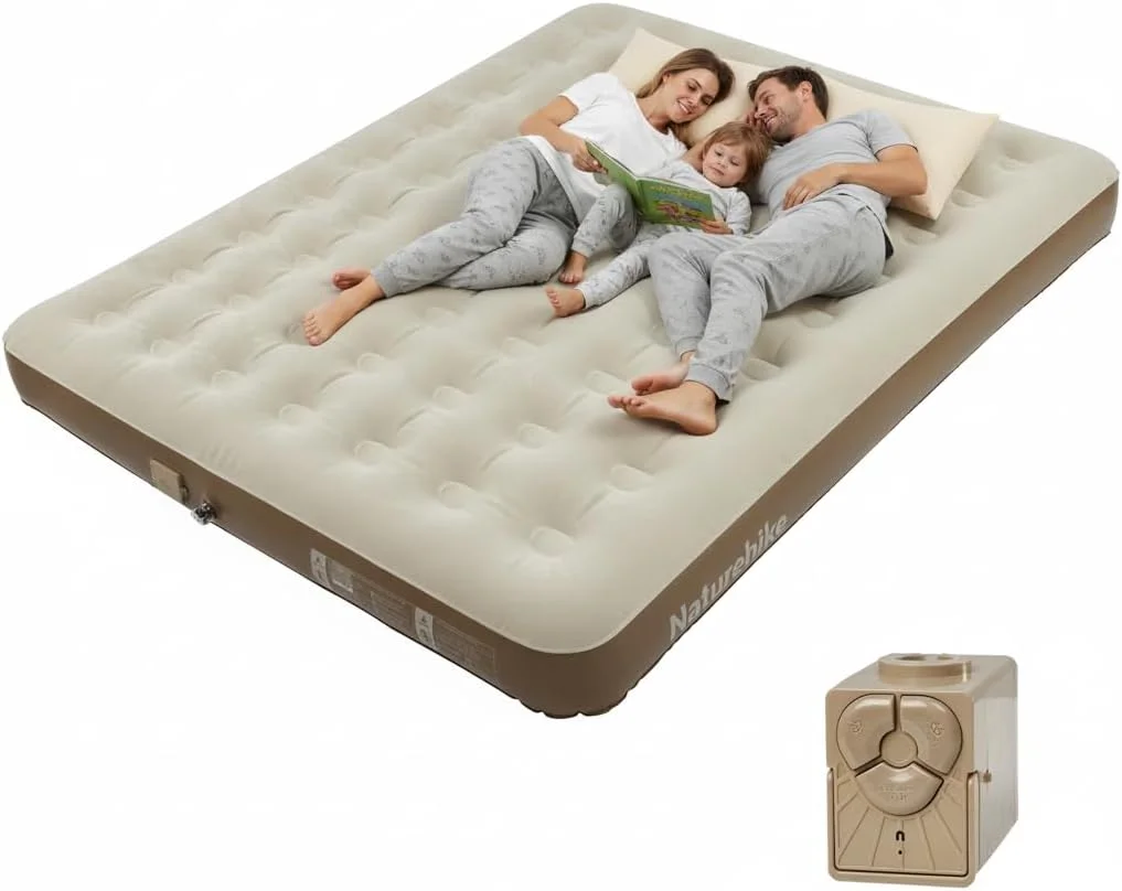 Naturehike California King Size Air Mattress with Built-in USB Rechargeable Pump, 992 lbs Max Support Inflatable - Image 2