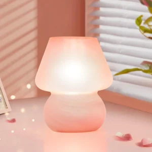 Alternative view of ONEWISH Mushroom Lamp Small Vintage Table Lamp for Bedroom Nightstand, Dimmable