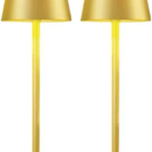 4 Pack Gold Led Cordless Table Lamps-Rechargeable Lamp Set of 4