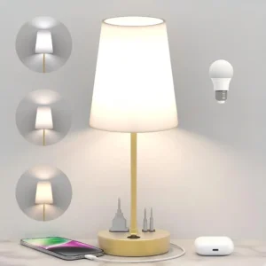 Addtam Bedroom Table Lamp, Dimmable