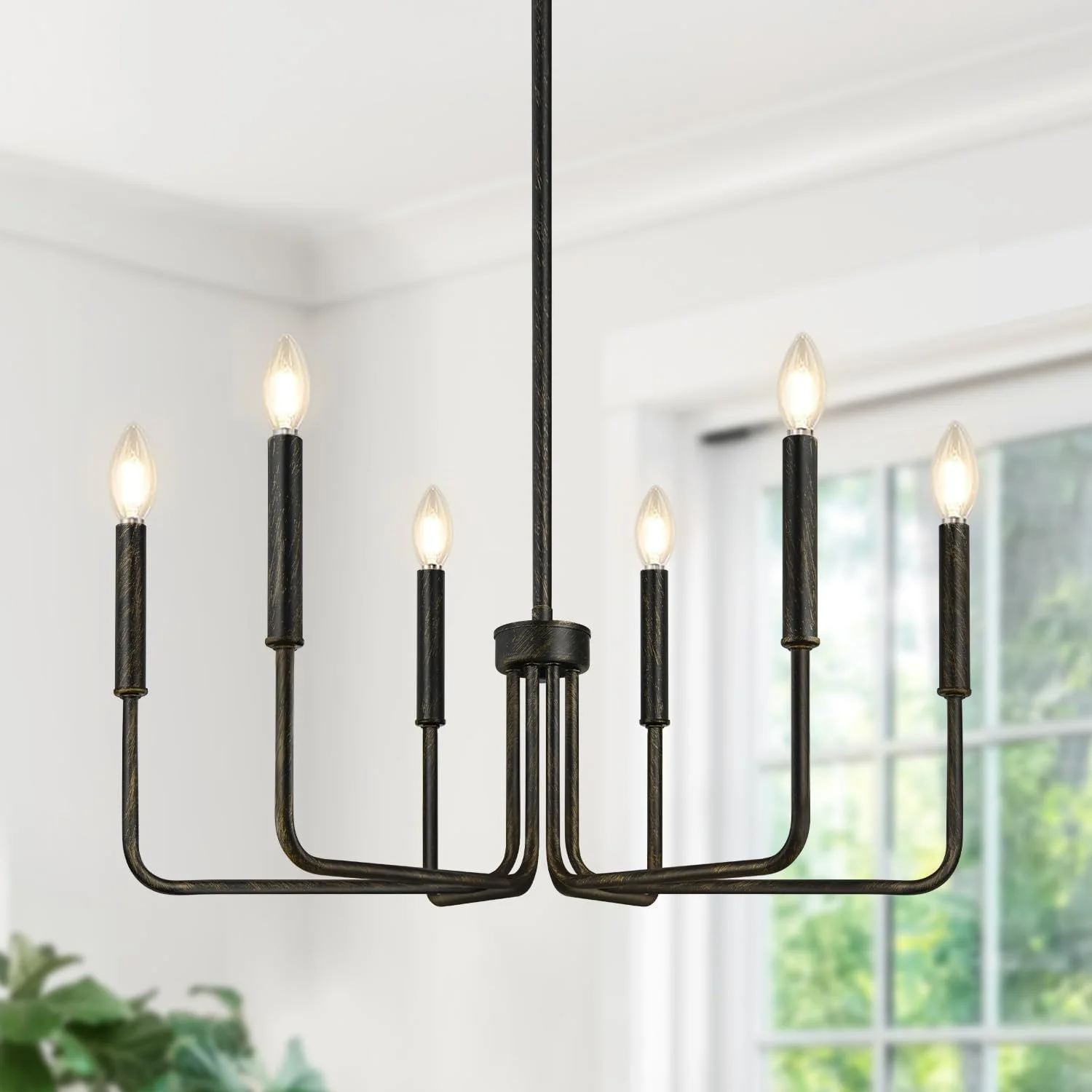 6-Light Farmhouse Chandelier for Dining Room Lighting Fixtures Hanging - Image 11