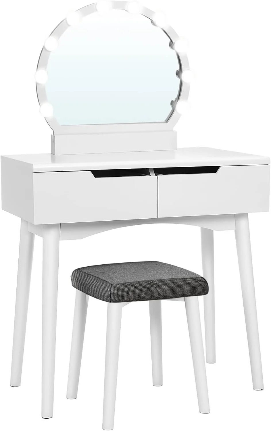 VASAGLE KAILYN Collection, Vanity Desk with Mirror and 9 LED Bulbs, Dressing Table with 9 Drawers - Image 7