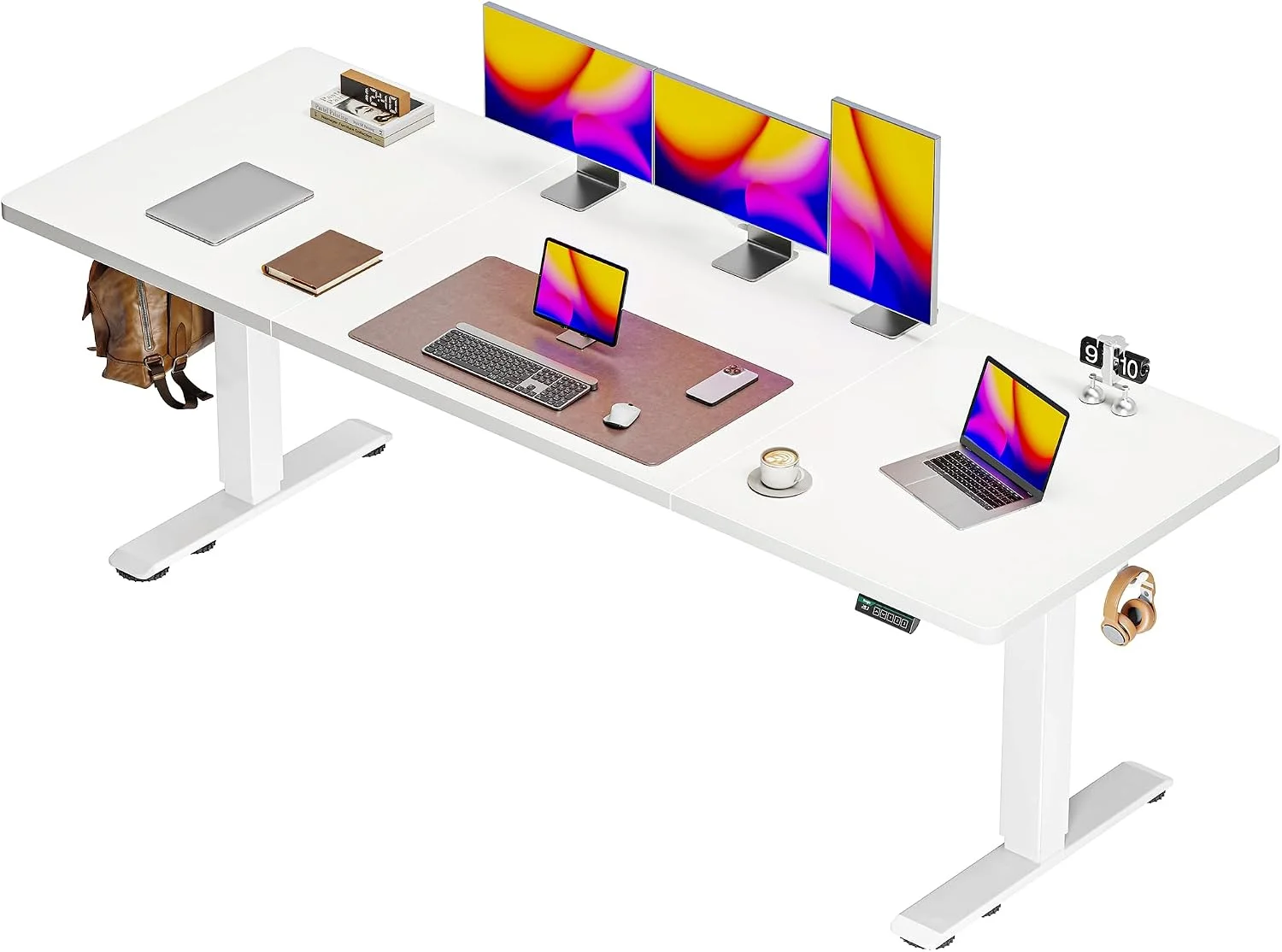 Huuger 55 x 28 Large Electric Standing Desk, Height Adjustable Computer Desk, 27.6 Deep Desktop - Image 4