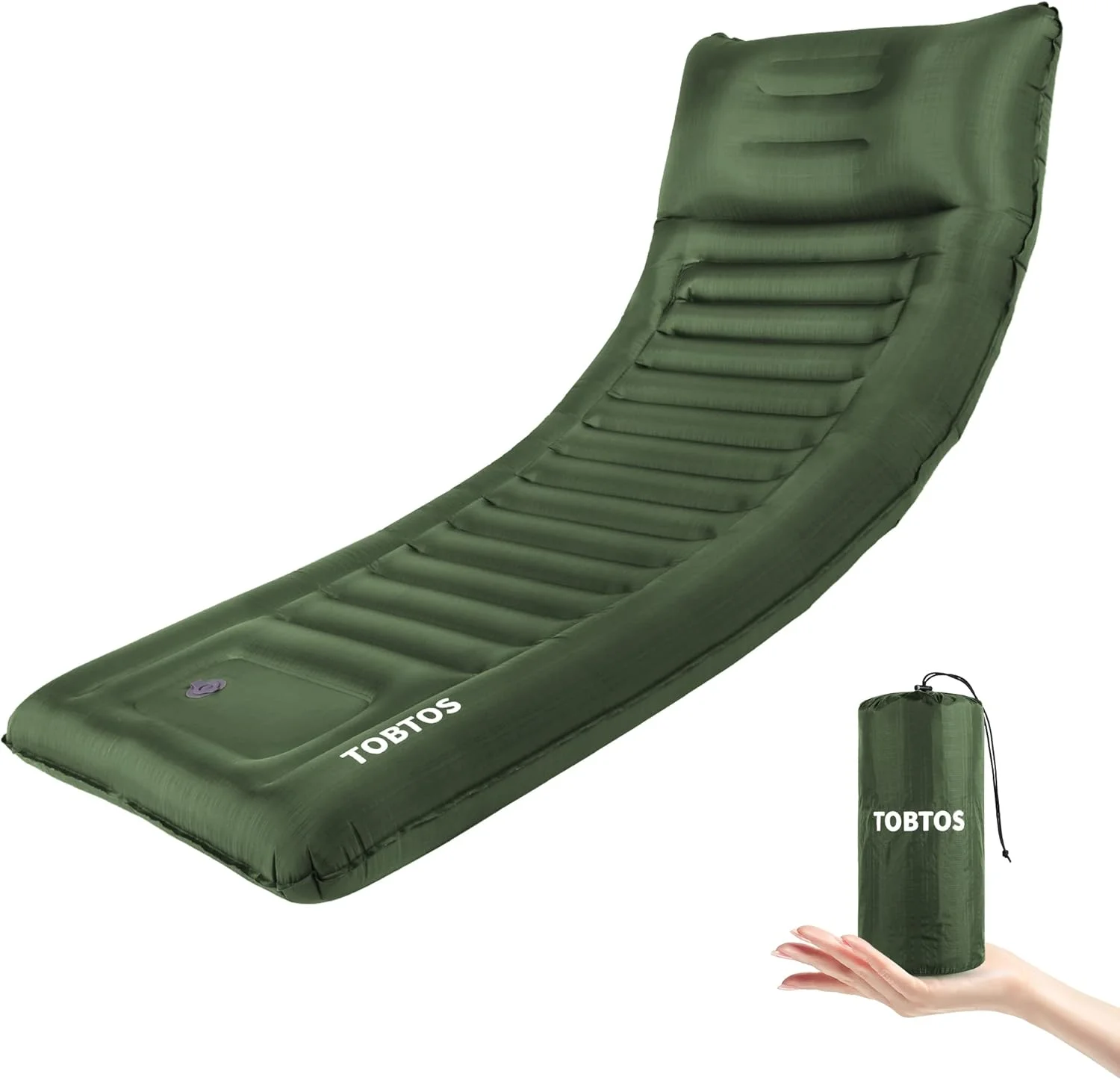 TOBTOS Double Sleeping Pad for Camping, Extra Thick 6 Camping Mattress 2 Person with Pillow Built-in Foot Pump - Image 2
