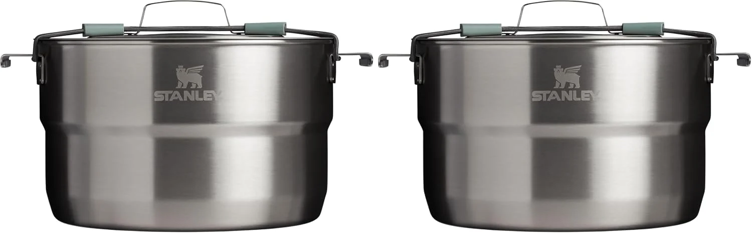 Stanley Wildfare Core 26-Piece Complete Camp Kitchen Cook Set, 4 qt Pot with Lid, 8in Fry Pan, 4 Table Settings