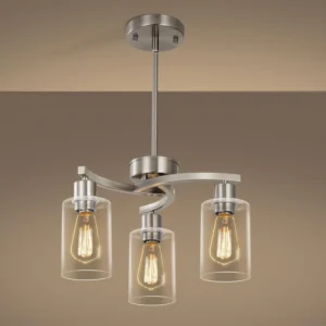 CNRATYE 6-Light Modern Farmhouse Black Chandelier, Adjustable Height Hanging Industrial Pendant Lights Kitchen Island