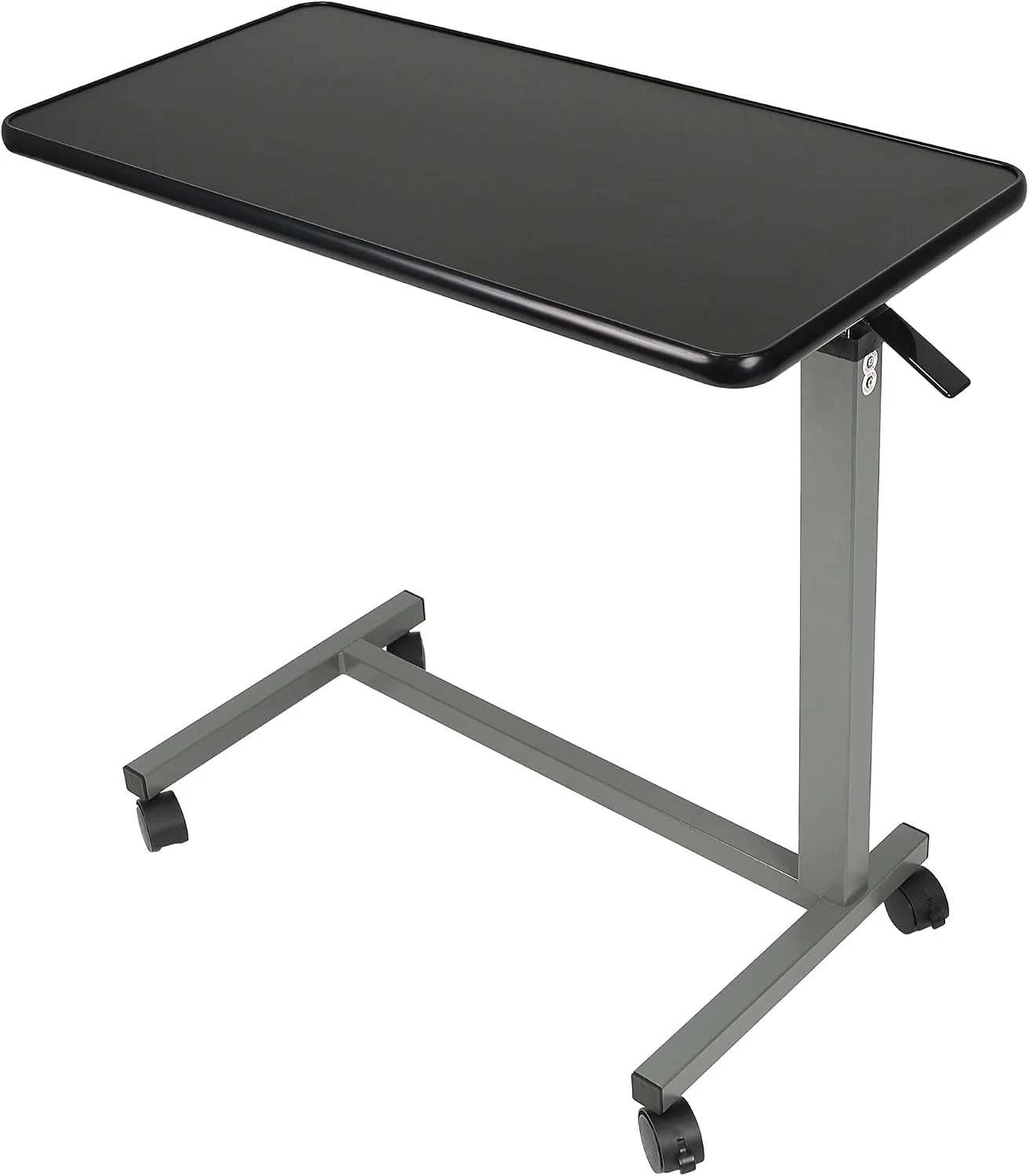 Vaunn Medical Cart Adjustable Overbed Table with Wheels, Rolling Bedside Table for Hospital, Portable Standing Cart & - Image 2