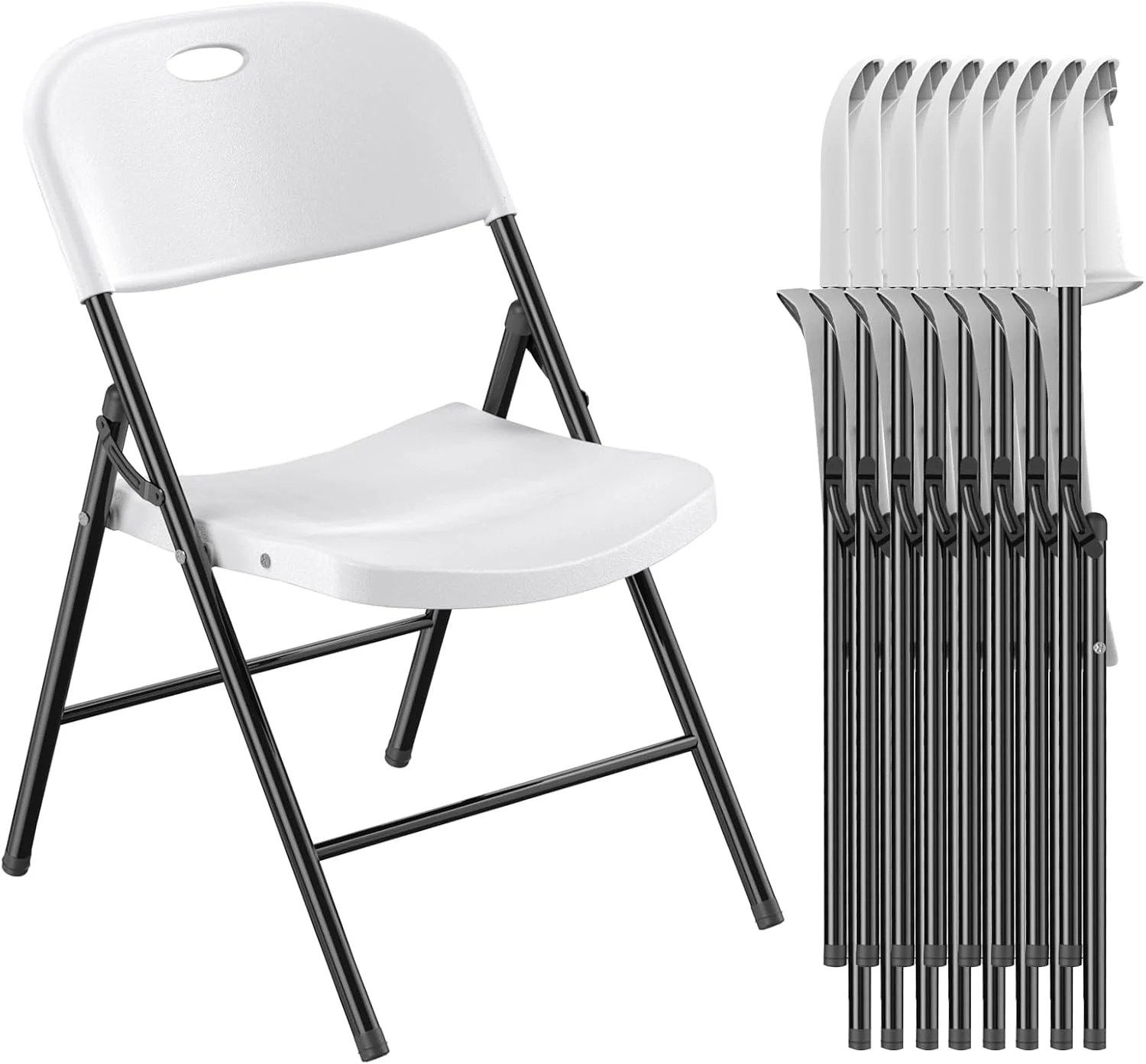 Nazhura 350 Weight Limit Heavy Duty Plastic Folding Chair with Reinfoced Steel Frame for Indoor and Outdoor, Wedding - Image 3