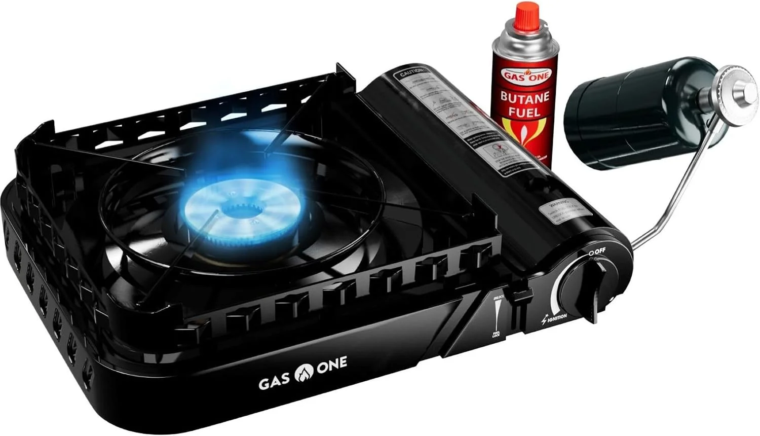 GasOne 15, 000 BTU Propane or Butane Stove Dual Fuel Stove Portable Camping Stove