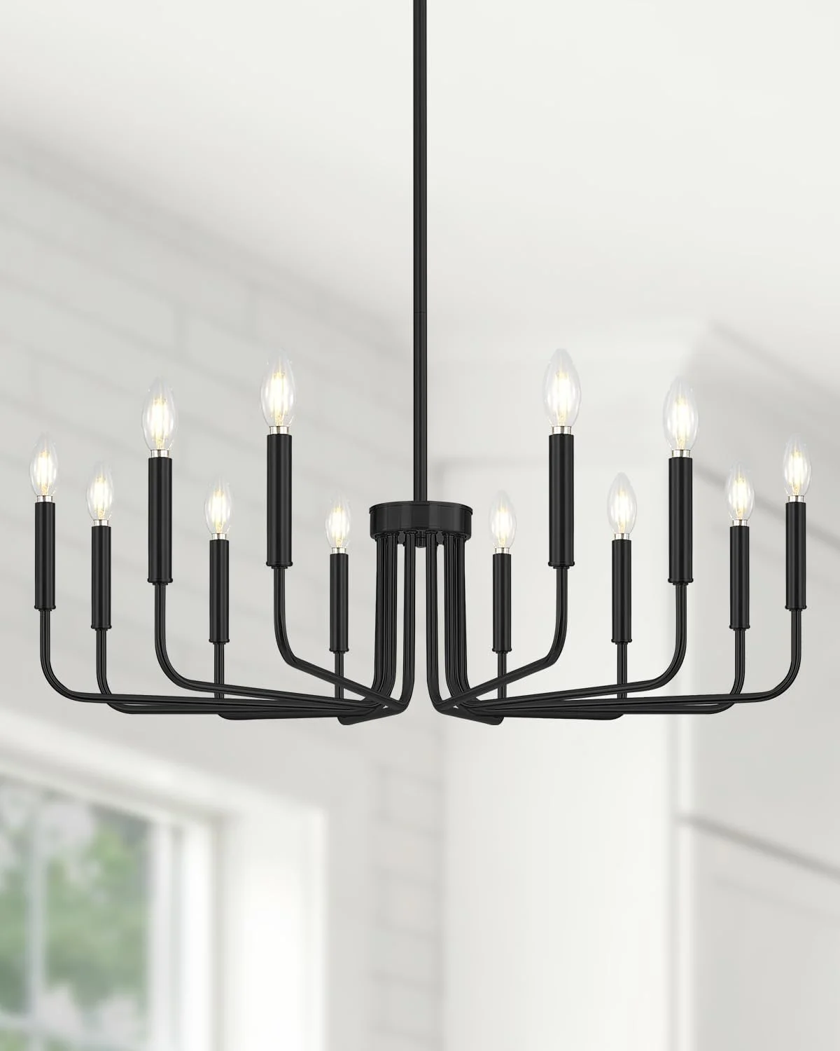 Yunnix 6 Light Champagne Bronze Chandelier, Farmhouse Chandelier for Dining Room Light Fixture Hanging - Image 4