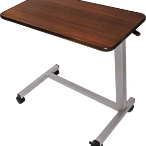 Vaunn Medical Cart Adjustable Overbed Table with Wheels, Rolling Bedside Table for Hospital, Portable Standing Cart &