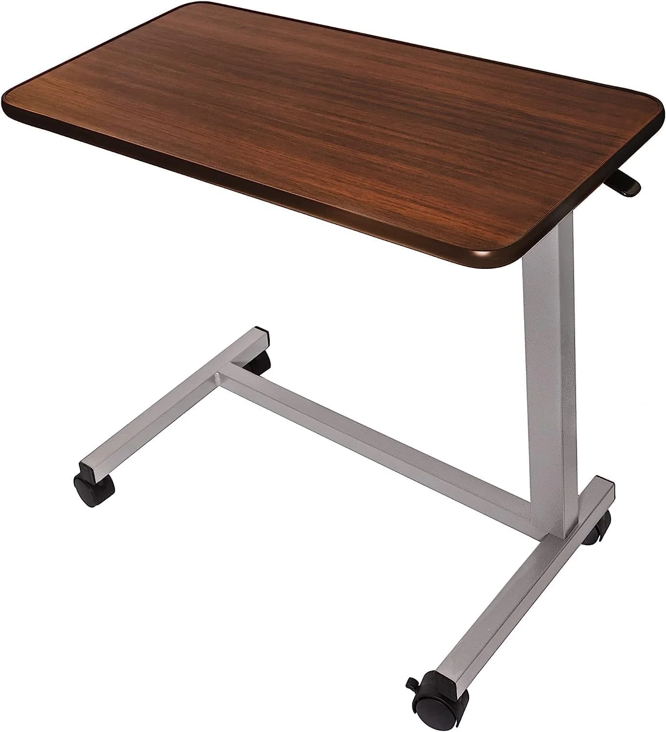 Vaunn Medical Cart Adjustable Overbed Table with Wheels, Rolling Bedside Table for Hospital, Portable Standing Cart &