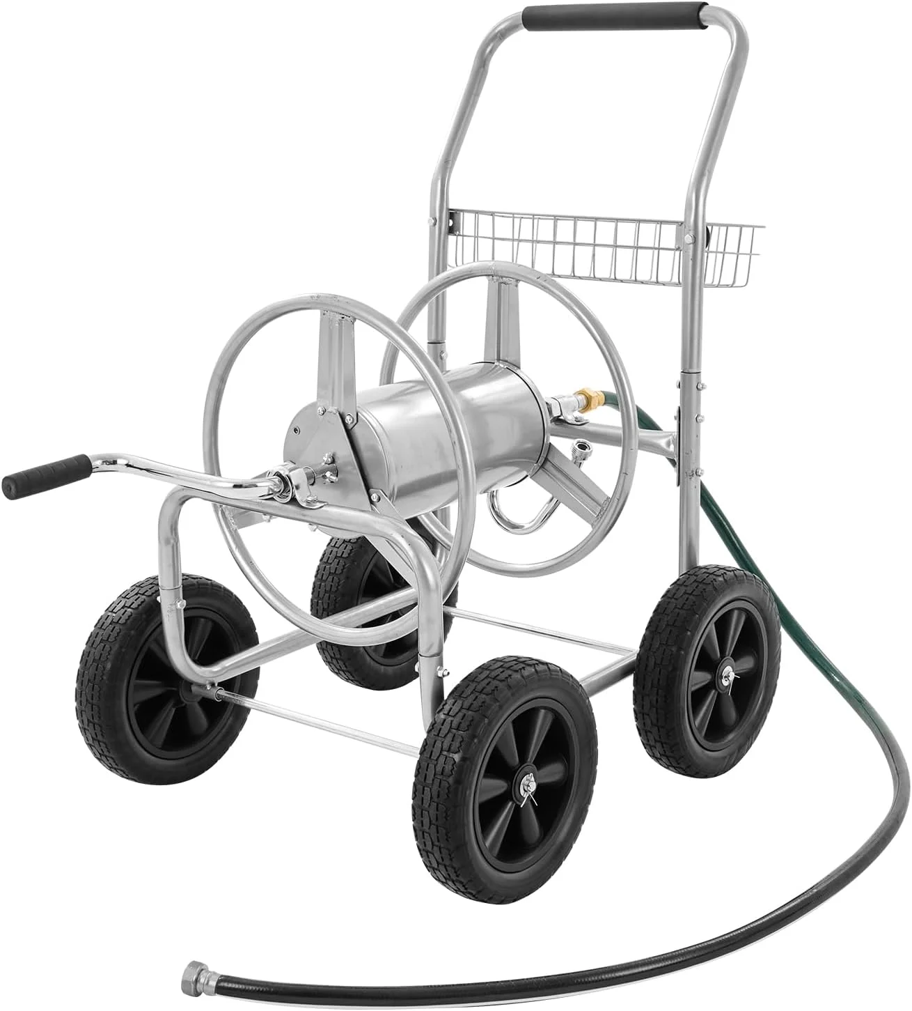 VEVOR Hose Reel Cart, Hold Up to 250 ft of 5/8’’ Hose, Garden Water Hose Carts Mobile Tools with 4 Wheels - Image 3
