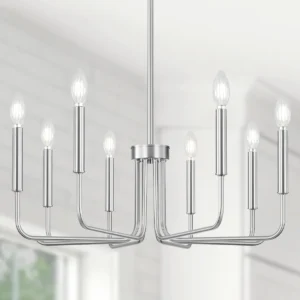 Yunnix 6 Light Champagne Bronze Chandelier, Farmhouse Chandelier for Dining Room Light Fixture Hanging