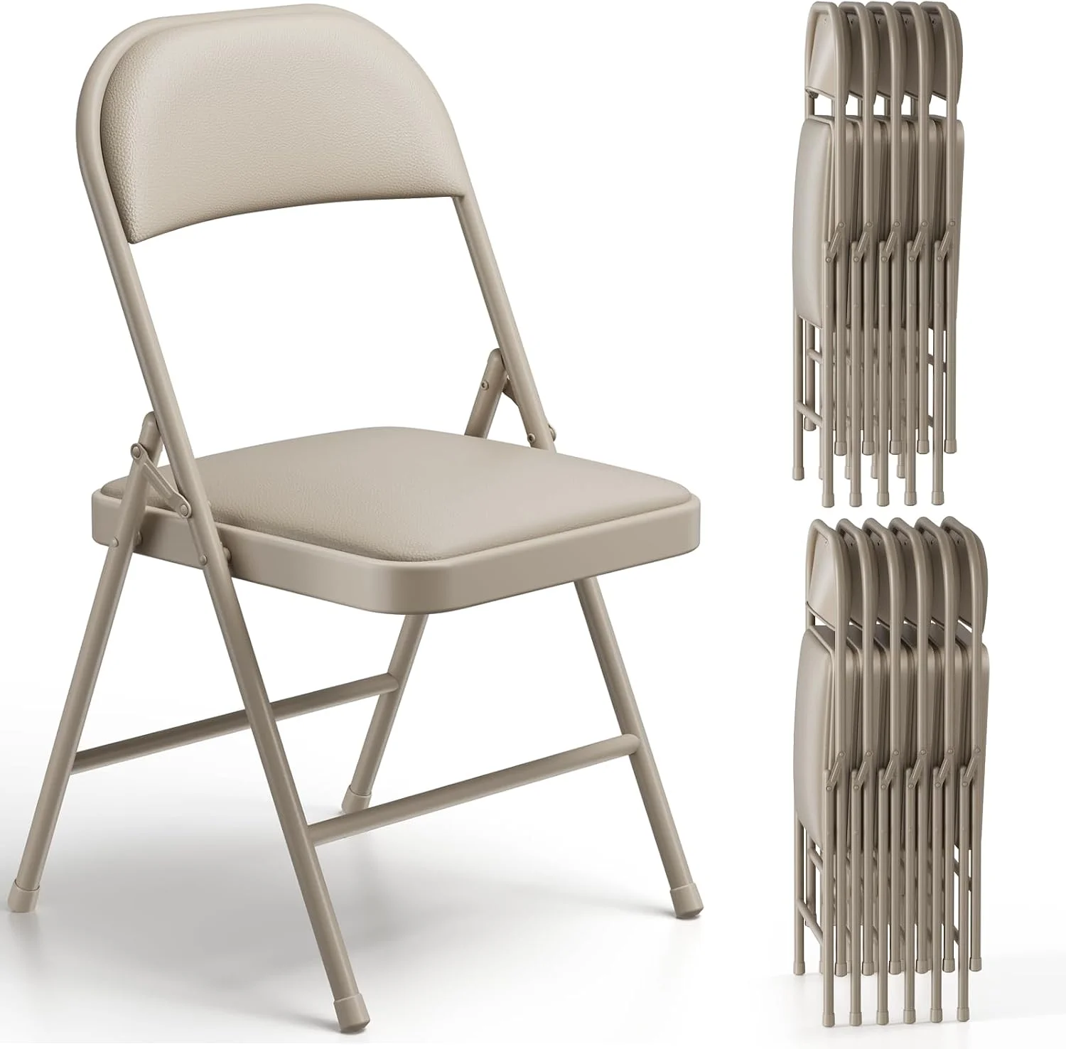 MAKE CHANGES Folding Chair 4 Pack, Comfy PU Leather Padded Folding Chairs for Outside and Indoor - Image 13