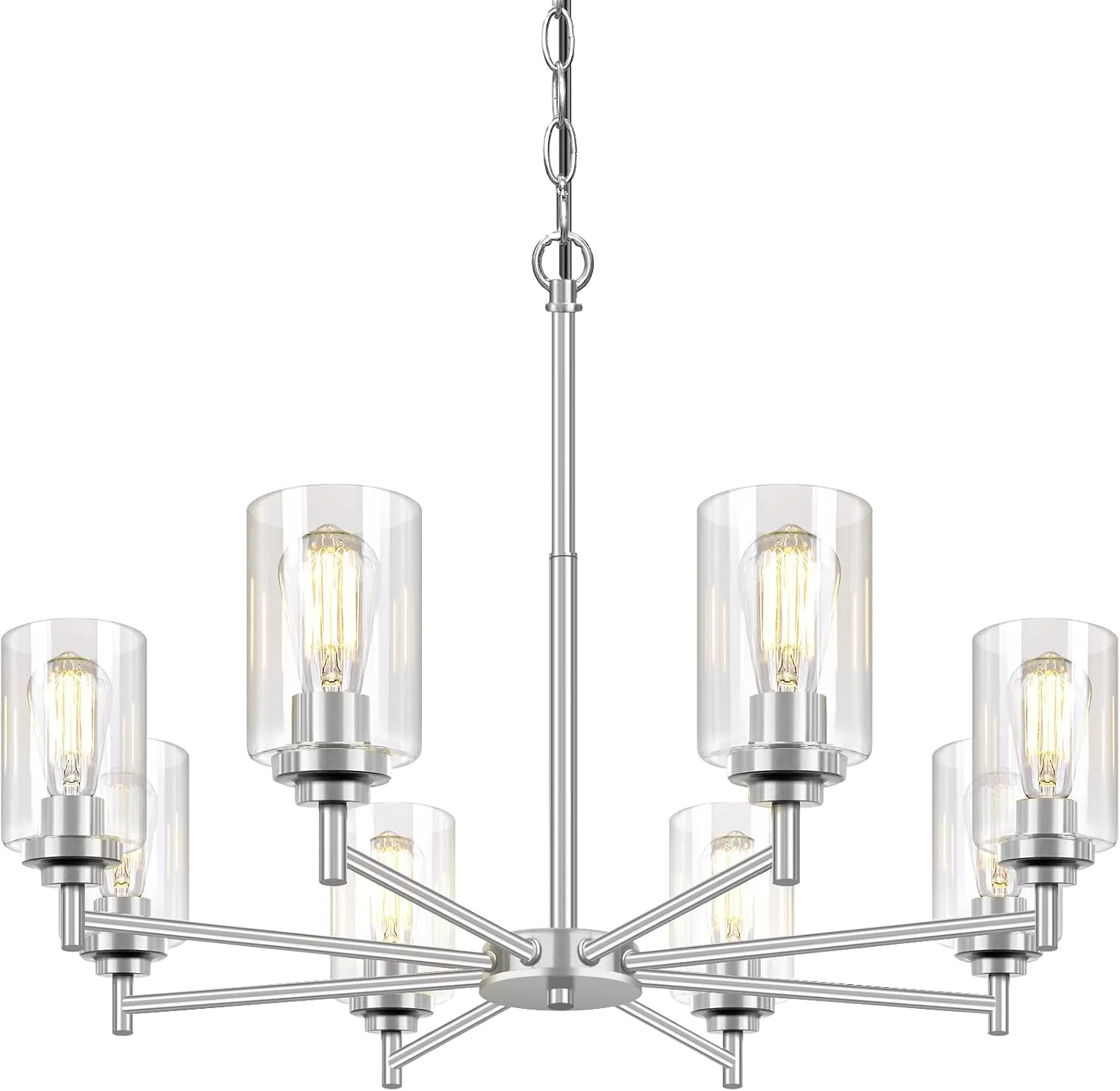 Sucolite 33.5'' Dia 8-Light Chandelier for Dining Room Kitchen Island - Image 2