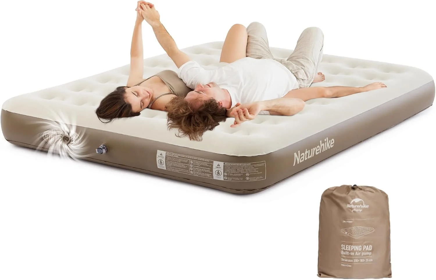 Naturehike California King Size Air Mattress with Built-in USB Rechargeable Pump, 992 lbs Max Support Inflatable - Image 4