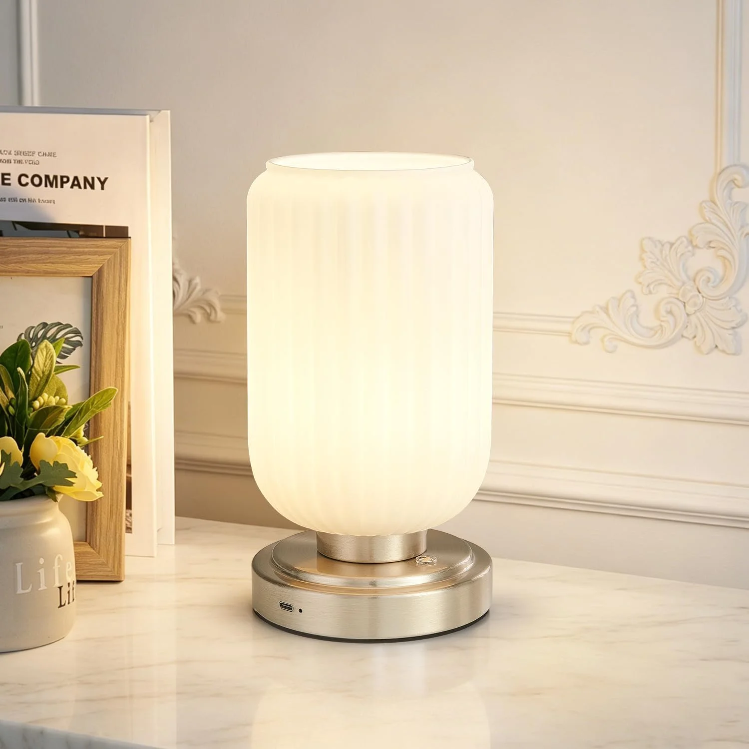 LightRound Cordless Table Lamp, Dimmable, Bulb Included - Image 5