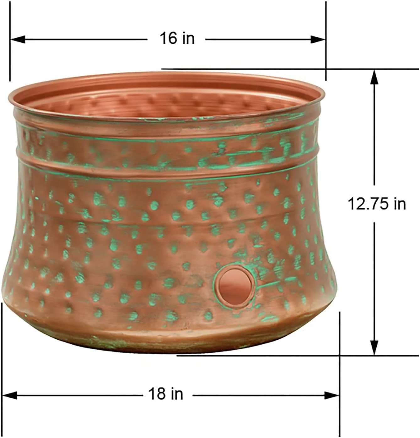 Liberty Garden 1917-G Hose Pot, Hammered, Patina - Image 6