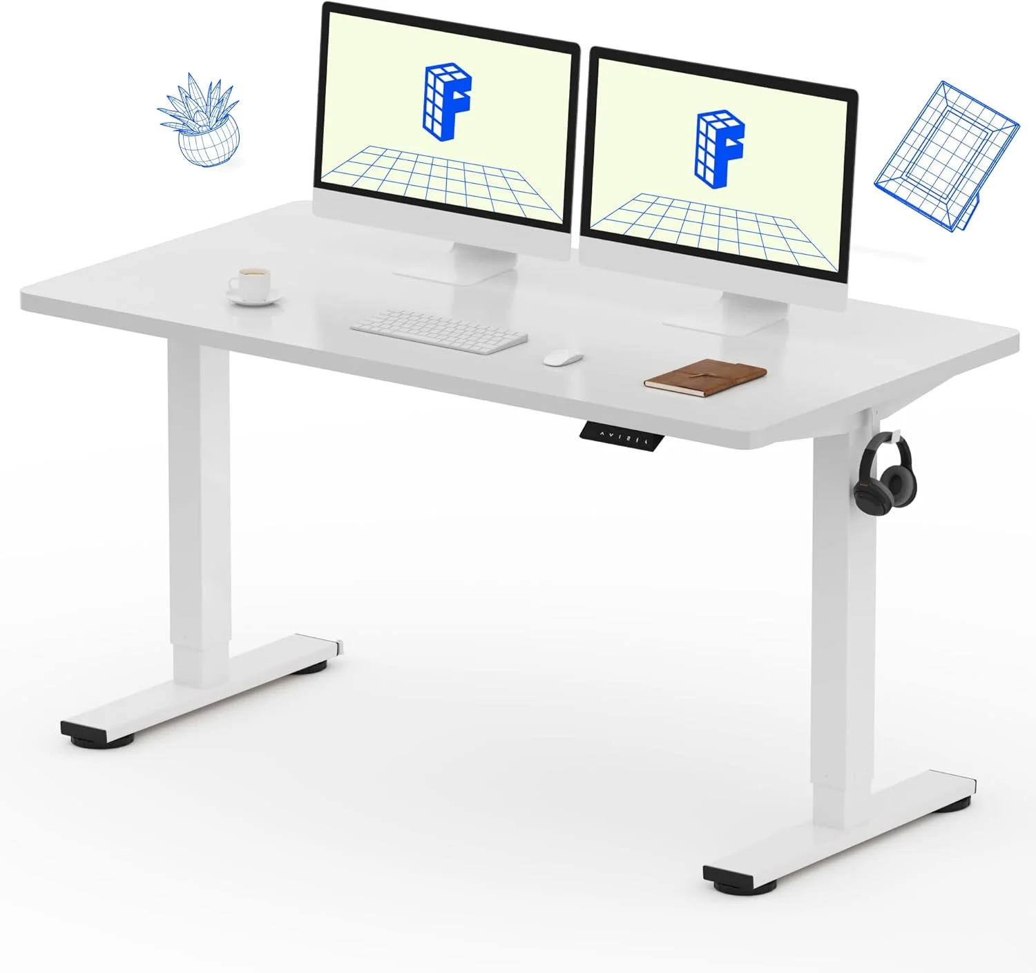 FLEXISPOT EN1 One-Piece Standing Desk, Electric Adjustable with 4 Memory Presets, 176 LBS Capacity, 48x24 Black - Image 27