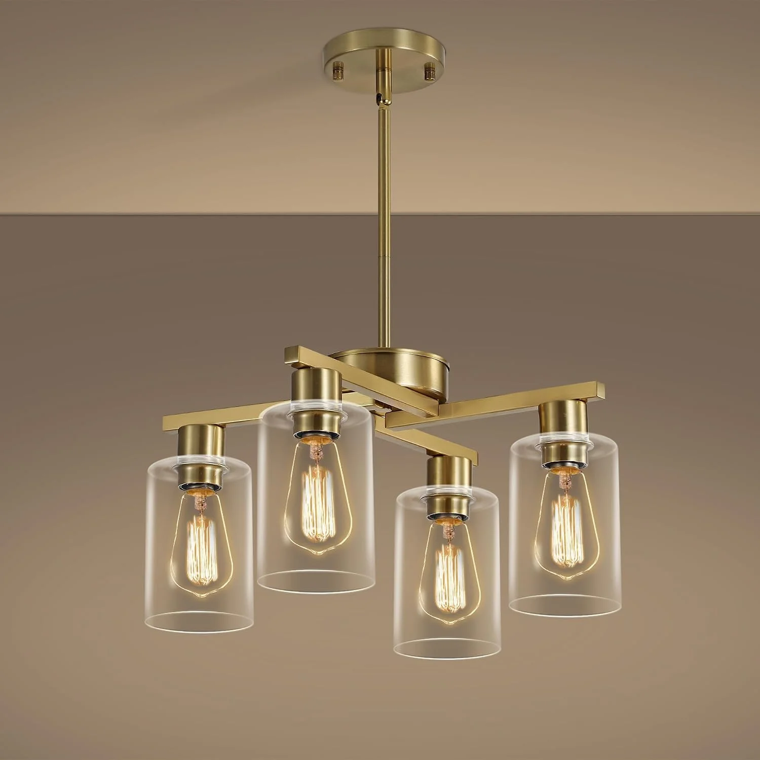 Kvaeavn 4-Light Modern Farmhouse Black Chandelier - Image 4