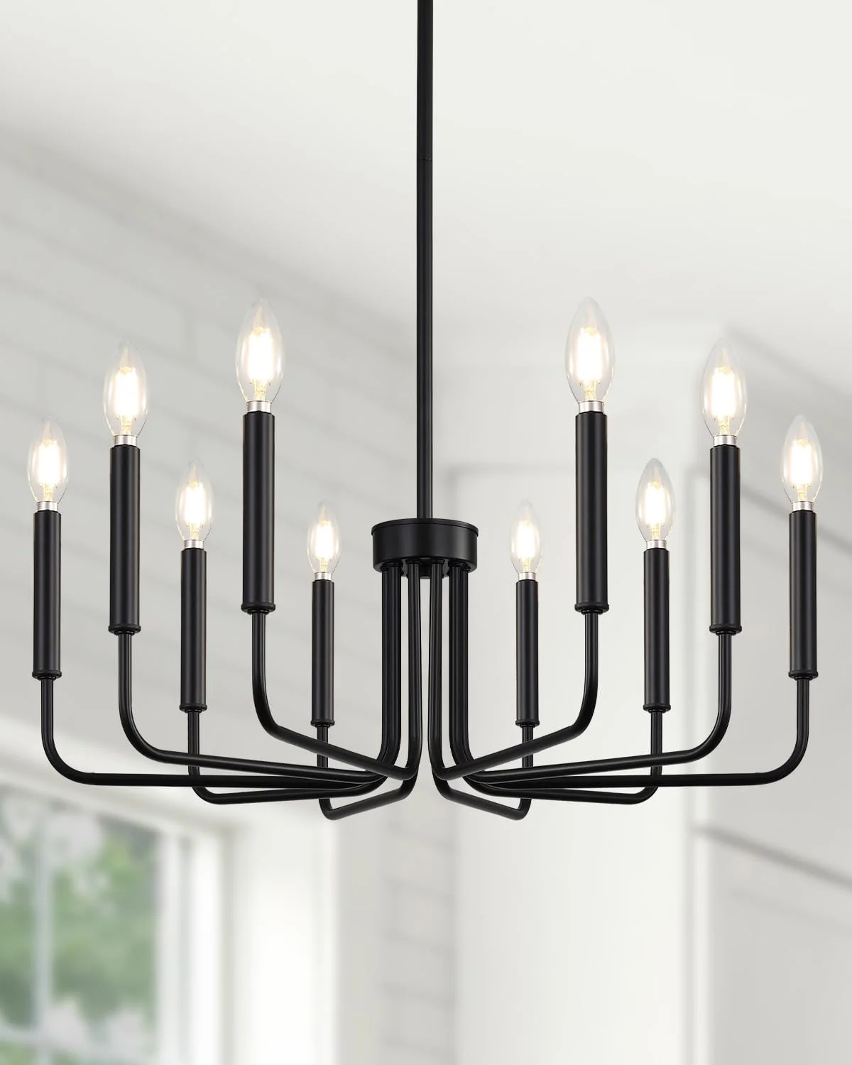 Yunnix 6 Light Champagne Bronze Chandelier, Farmhouse Chandelier for Dining Room Light Fixture Hanging - Image 12