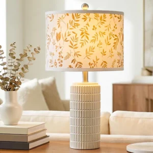 Alternative view of PoKat 23'' Bedside Table Lamp for Bedroom Nightstands, White Modern Bedroom Lamp