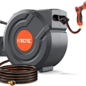 Alternative view of 100FT Retractable Garden Hose Reel 1/2 Inch, Wall Mounted Heavy Duty Water Hose with Auto-Lock