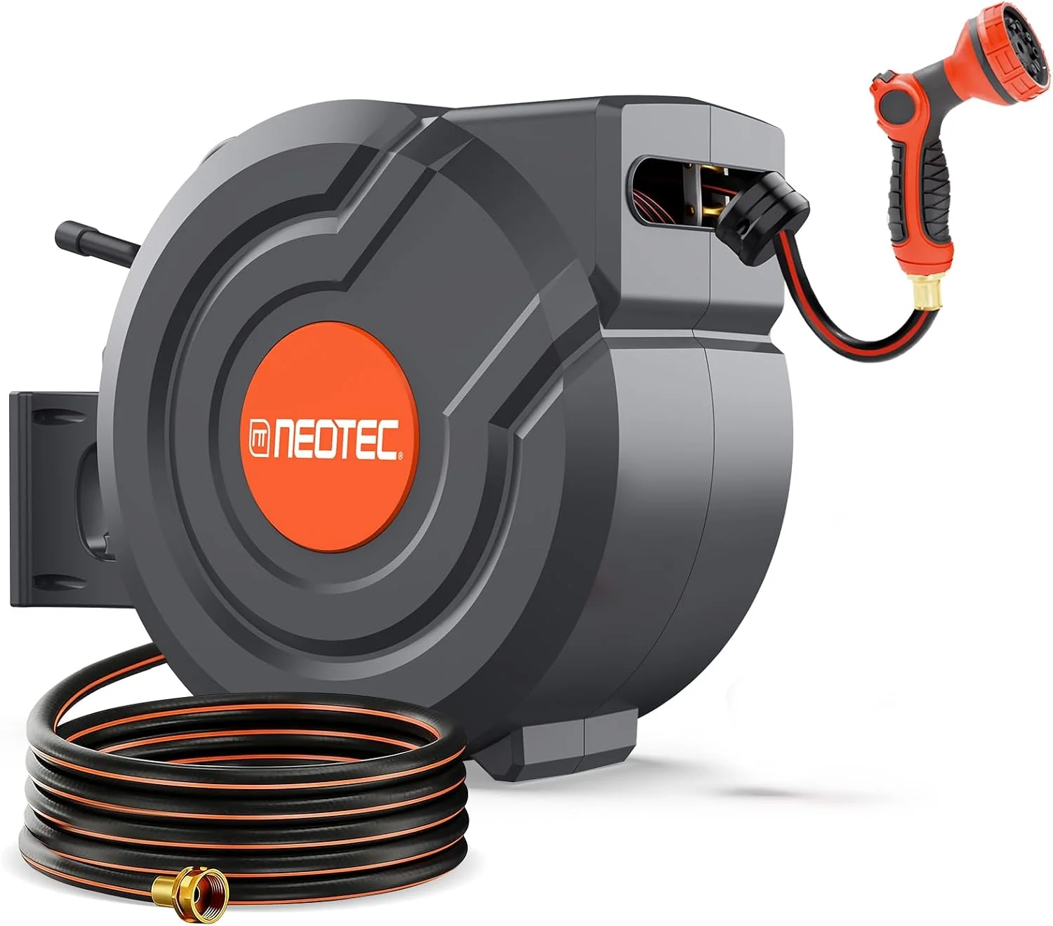 100FT Retractable Garden Hose Reel 1/2 Inch, Wall Mounted Heavy Duty Water Hose with Auto-Lock - Image 2