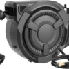 wikiwiki Retractable Garden Hose Reel 1/2 in x 100 ft, Heavy Duty Wall Mounted Hose Reel with 10- Function Sprayer