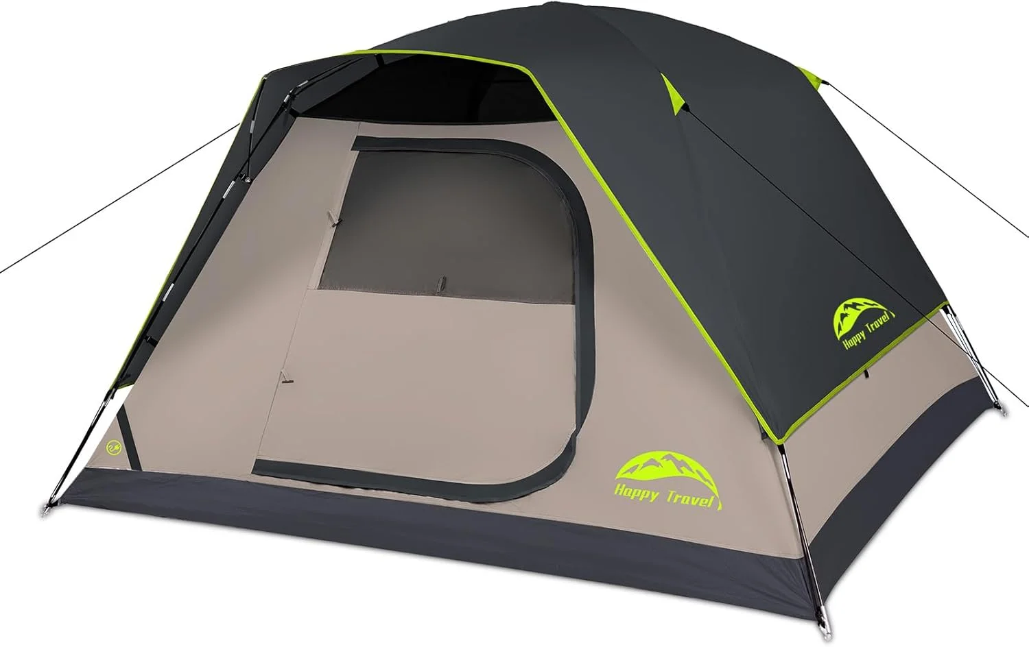 Happy Travel Camping Tent, 4/6 Person Dome Tents for Camping with Rainfly, Waterproof Clip Easy Setup Portable Family