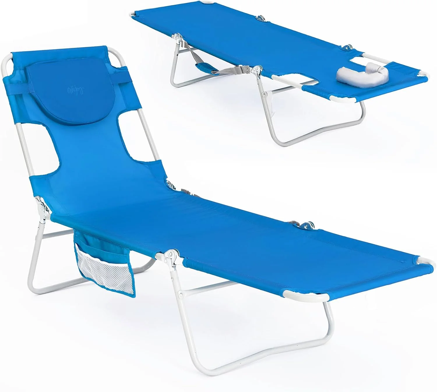 #WEJOY Folding Tanning Chair with Face Hole, 5-Position Face Down Beach Lounge Chair for Sunbathing - Image 2