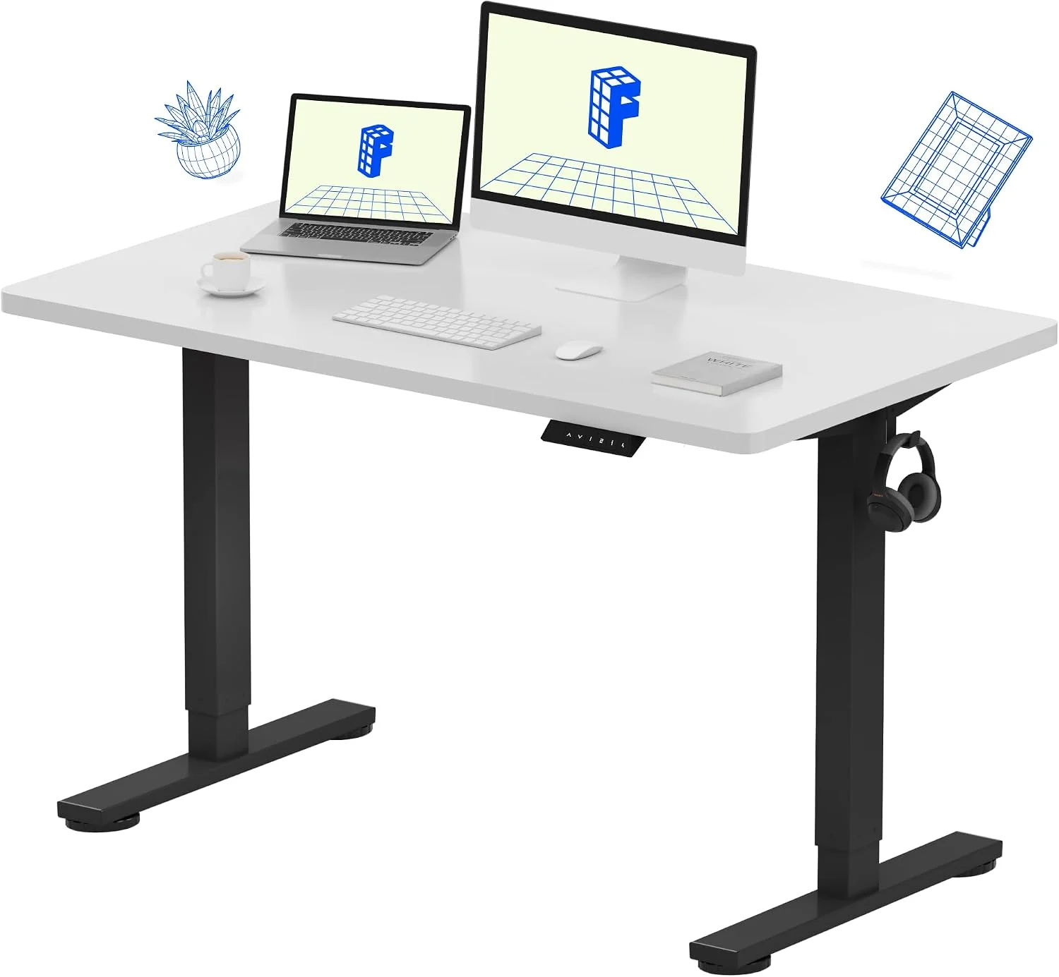 FLEXISPOT EN1 One-Piece Standing Desk, Electric Adjustable with 4 Memory Presets, 176 LBS Capacity, 48x24 Black - Image 26