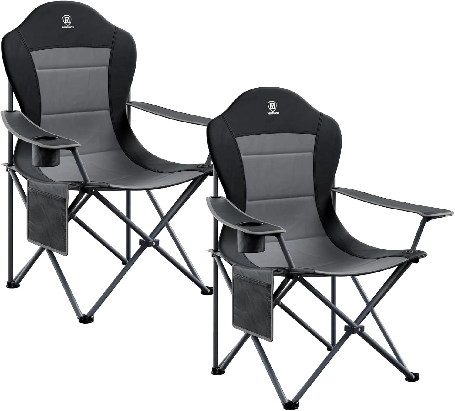 EVER ADVANCED Folding Camping Chair with High Back Padded 2 Pack Oversized Portable Lawn Chairs Lightweight Sturdy Steel - Image 4