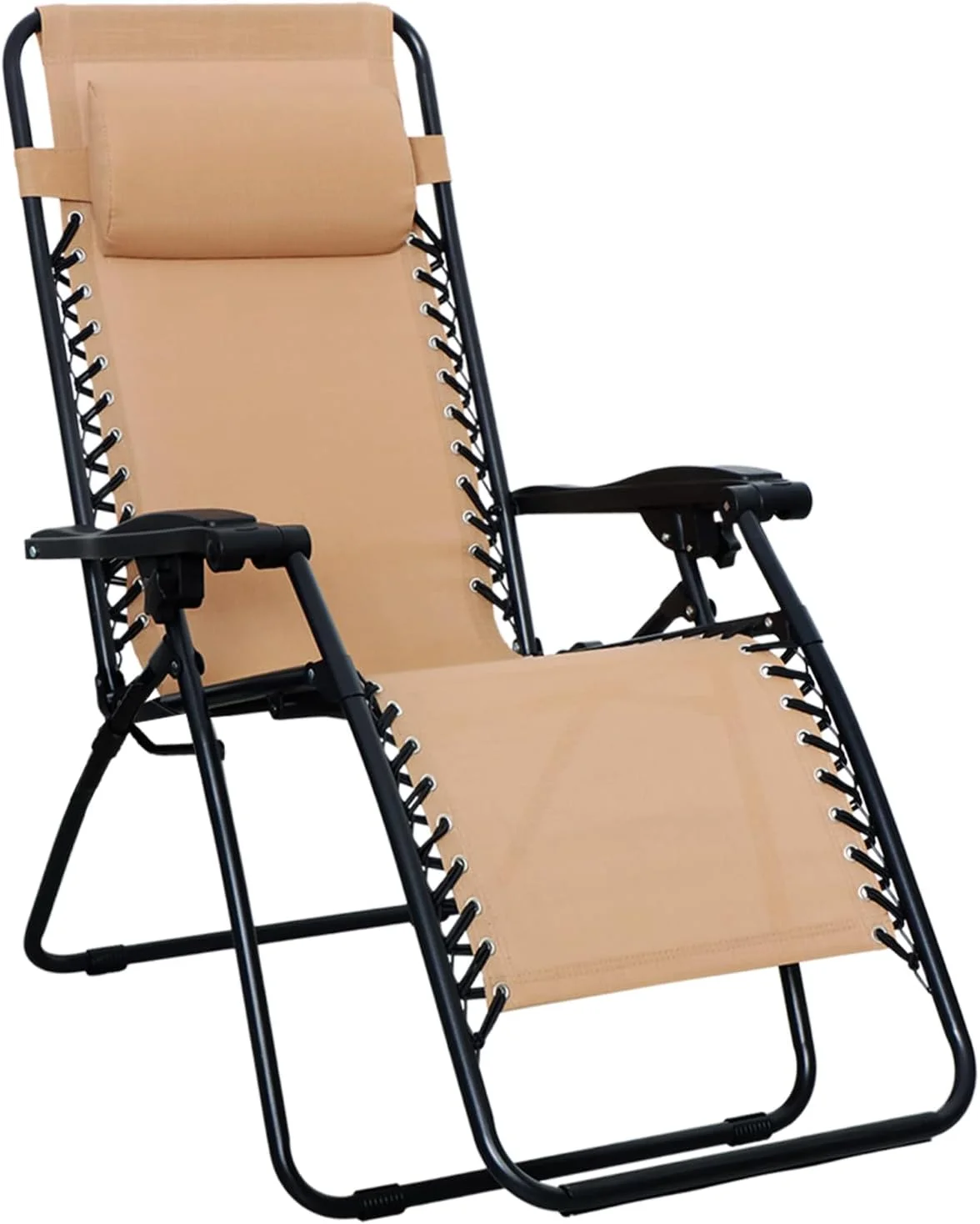 Amazon Basics Zero Gravity Lounge Chair with Pillow, Foldable Outdoor Reclining Chair for Patio and Beach