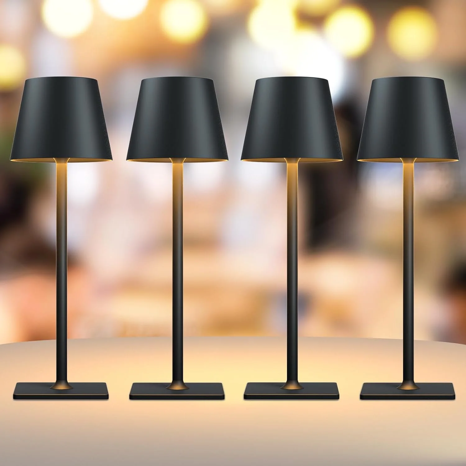 Yogaret 4 Pack Gold Rechargeable Led Cordless Table Lamps - Image 4