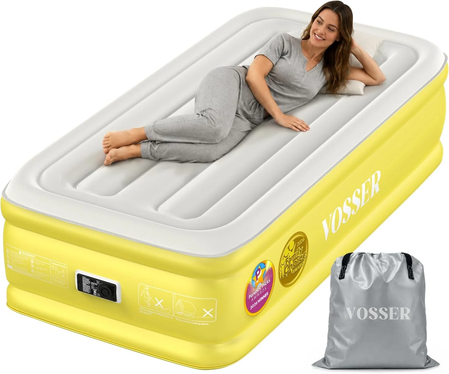 VOSSER Air Mattress Queen with Built-in Pump, 18 Raised Inflatable Blow Up Mattress, Upgraded Heavy Duty Portable Air - Image 9