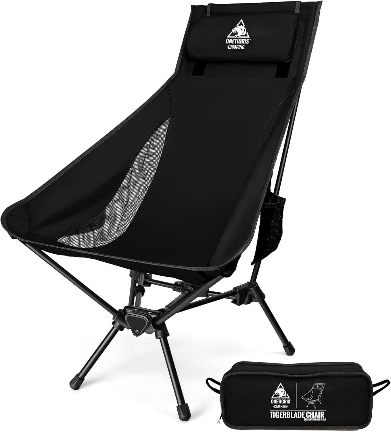 ONETIGRIS Tigerblade High Back Camping Chair with Pillow Design, Comfortable Widened Seat Folding Chair - Image 4