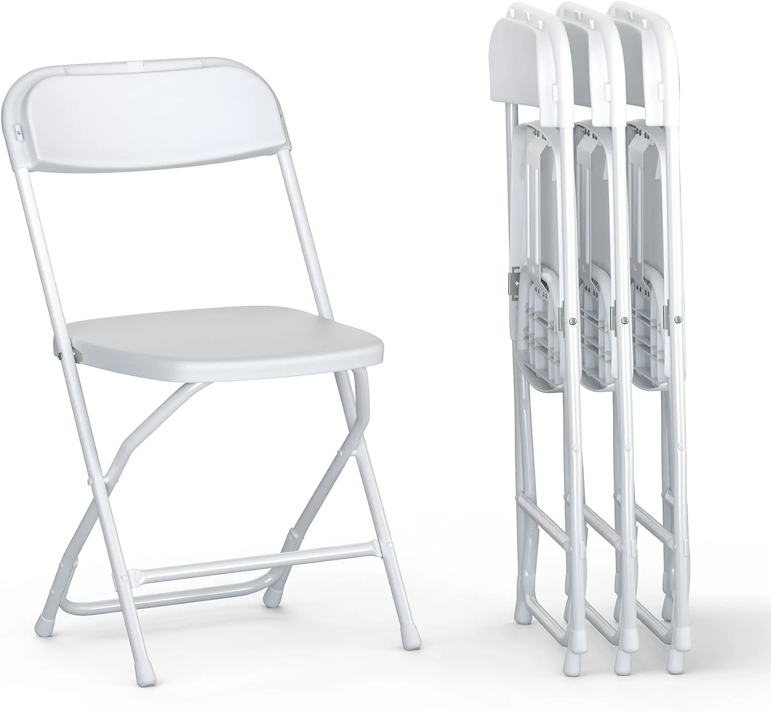 Our Modern Space 10 Pack Foldable Plastic Chair, Folding & Stackable, 350 lbs Capacity Steel Frame Seats for Indoor - Image 4