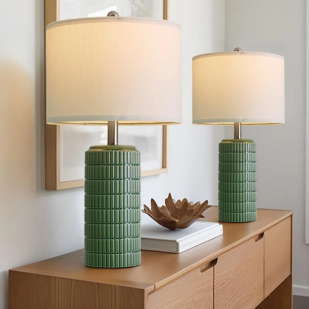 PoKat 20.75 Small Modern Ceramic Table Lamps Set of 2 - Image 11