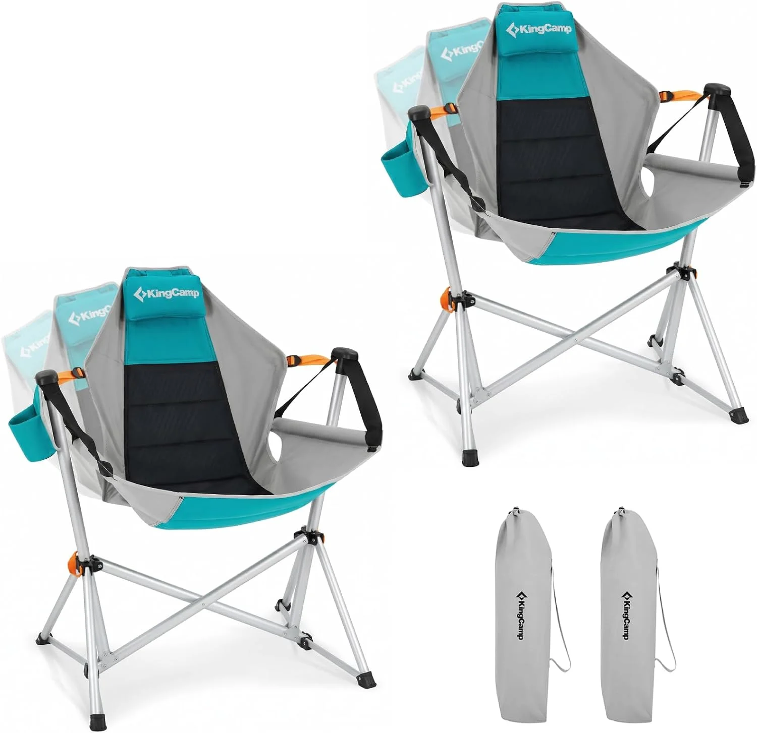 KingCamp Hammock Camping Chair, Swinging Portable Camp Chairs for Adults, 400lbs Heavy Duty Oversized Folding Rocking - Image 6