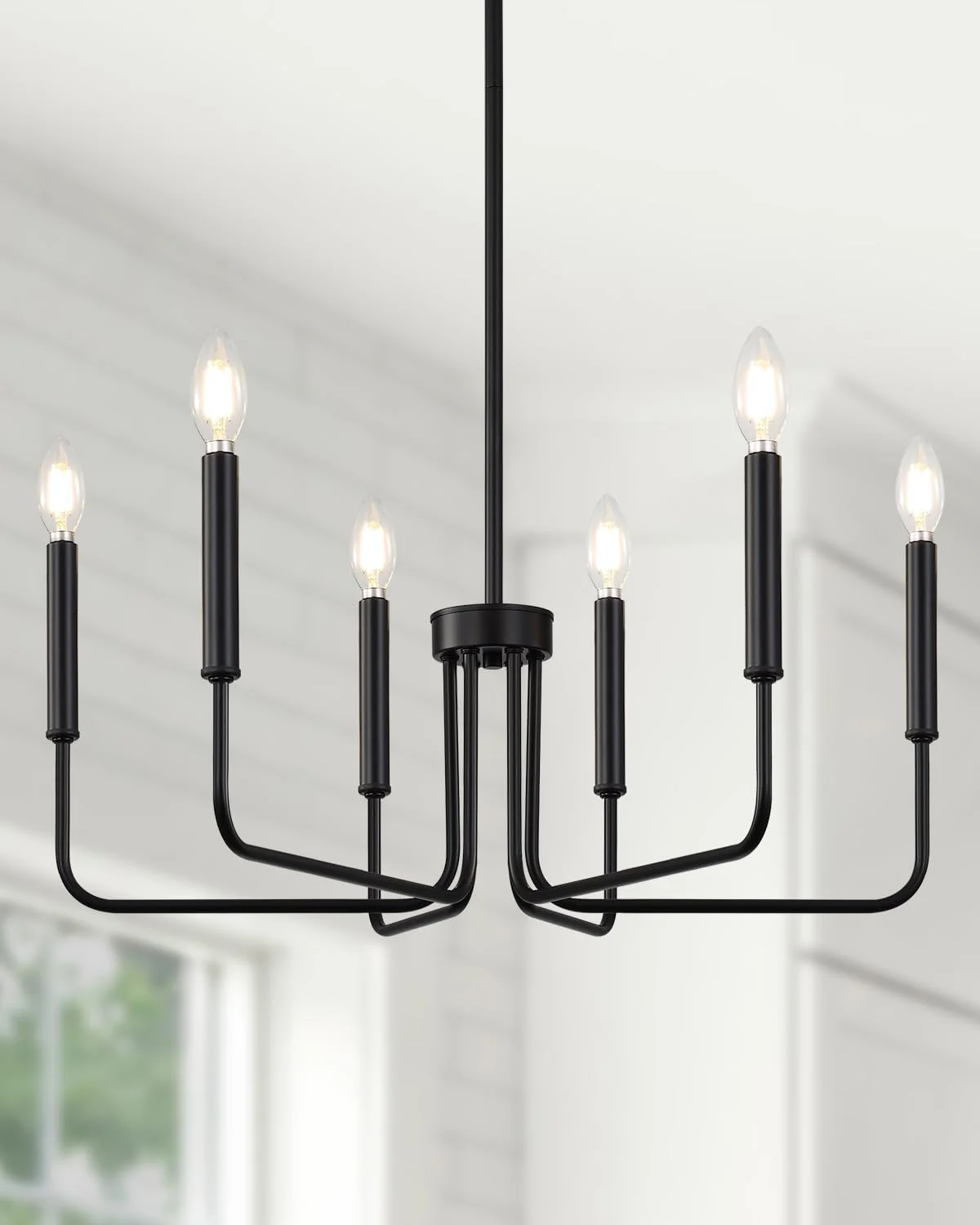 Yunnix 6 Light Champagne Bronze Chandelier, Farmhouse Chandelier for Dining Room Light Fixture Hanging - Image 17